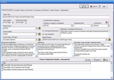 Sample of project form